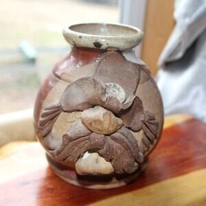 VTG 70s Mahon Style Stoneware 3D Face Utensil Holder planter